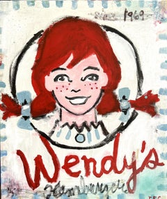 "Wendy's" Contemporary Abstract Pop Art Fast Food Mascot Painting