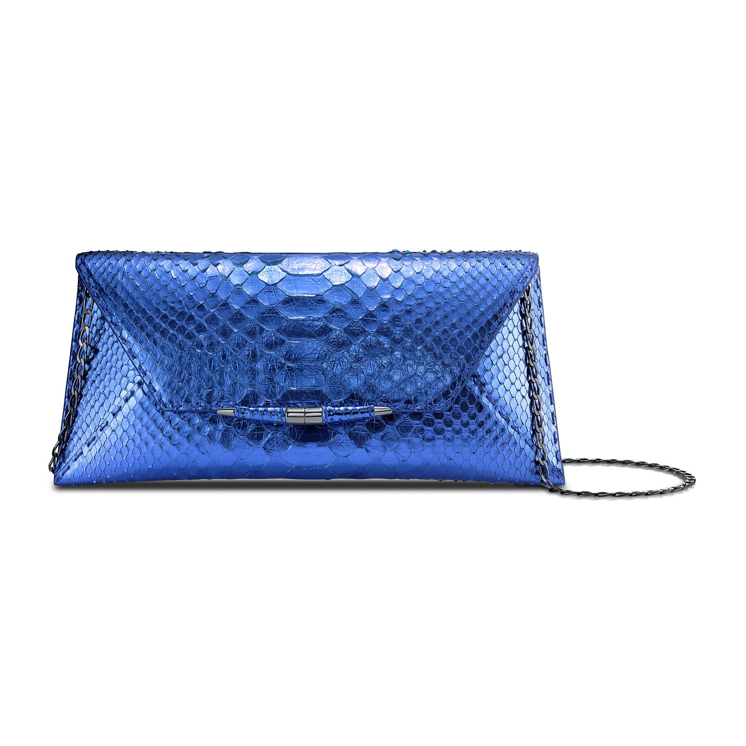 blue metallic clutch