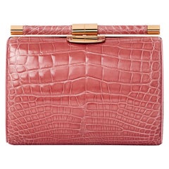 TYLER ELLIS Anjuli Clutch Medium Rose Alligator Rose Gold Hardware