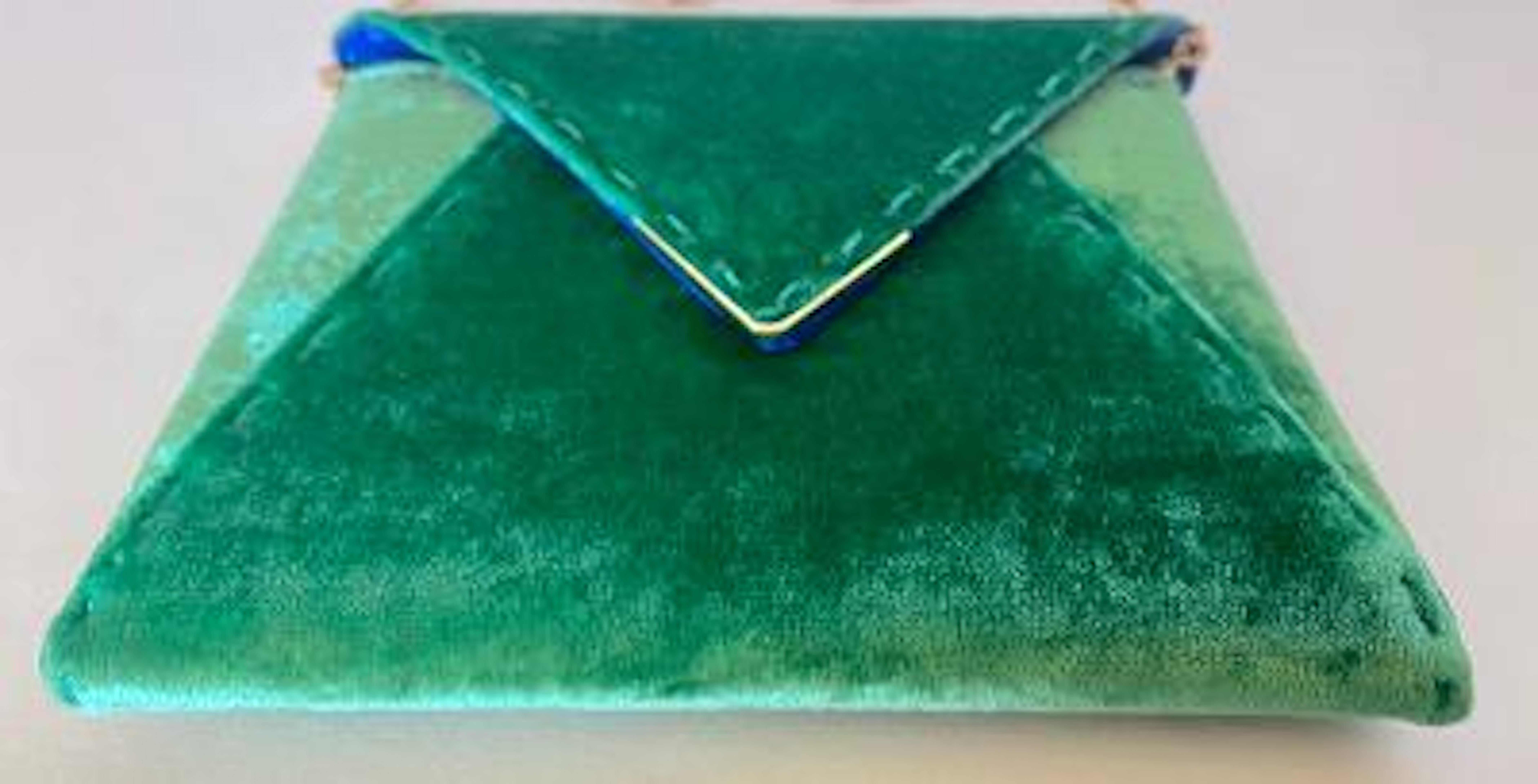 green velvet purse