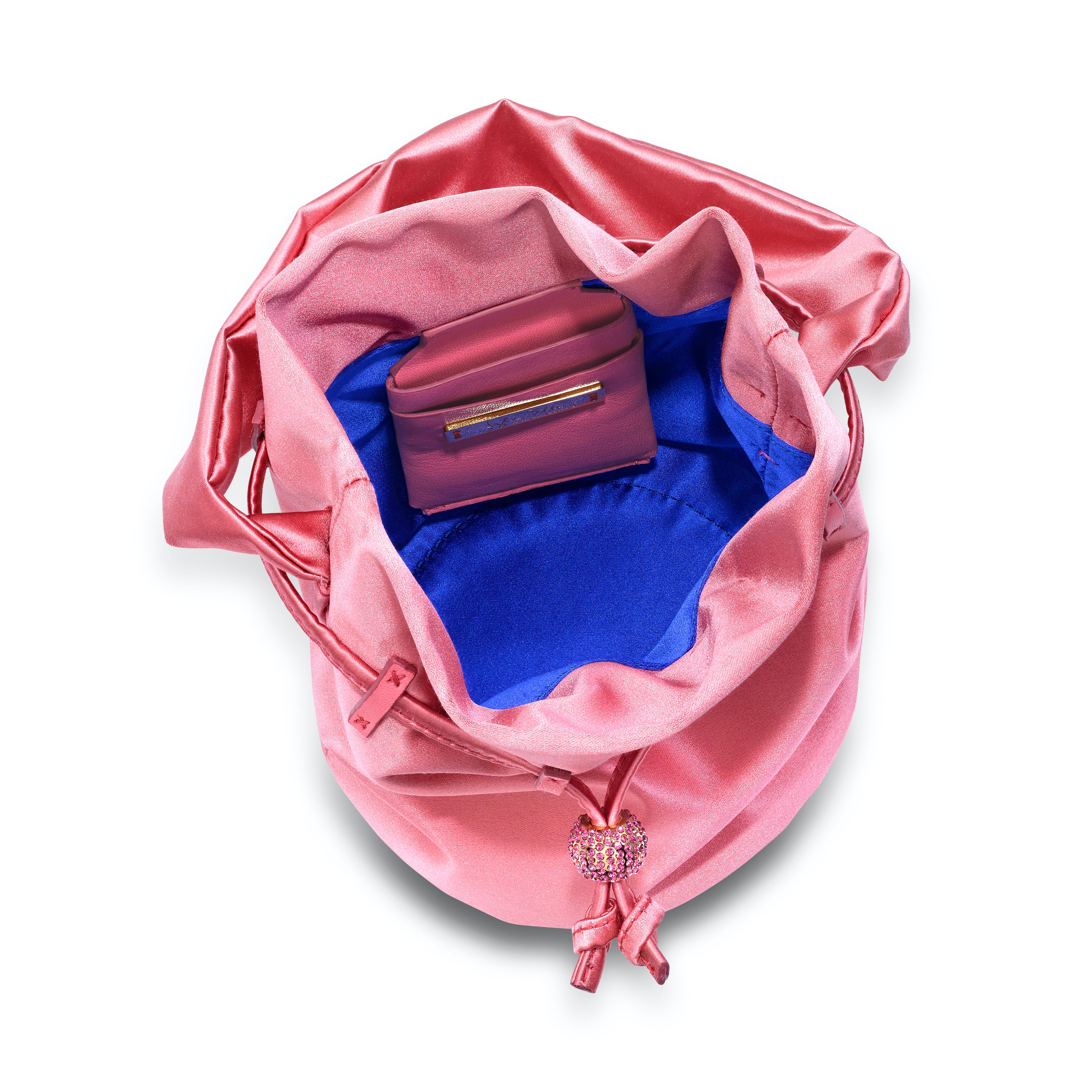 bright pink satin bag