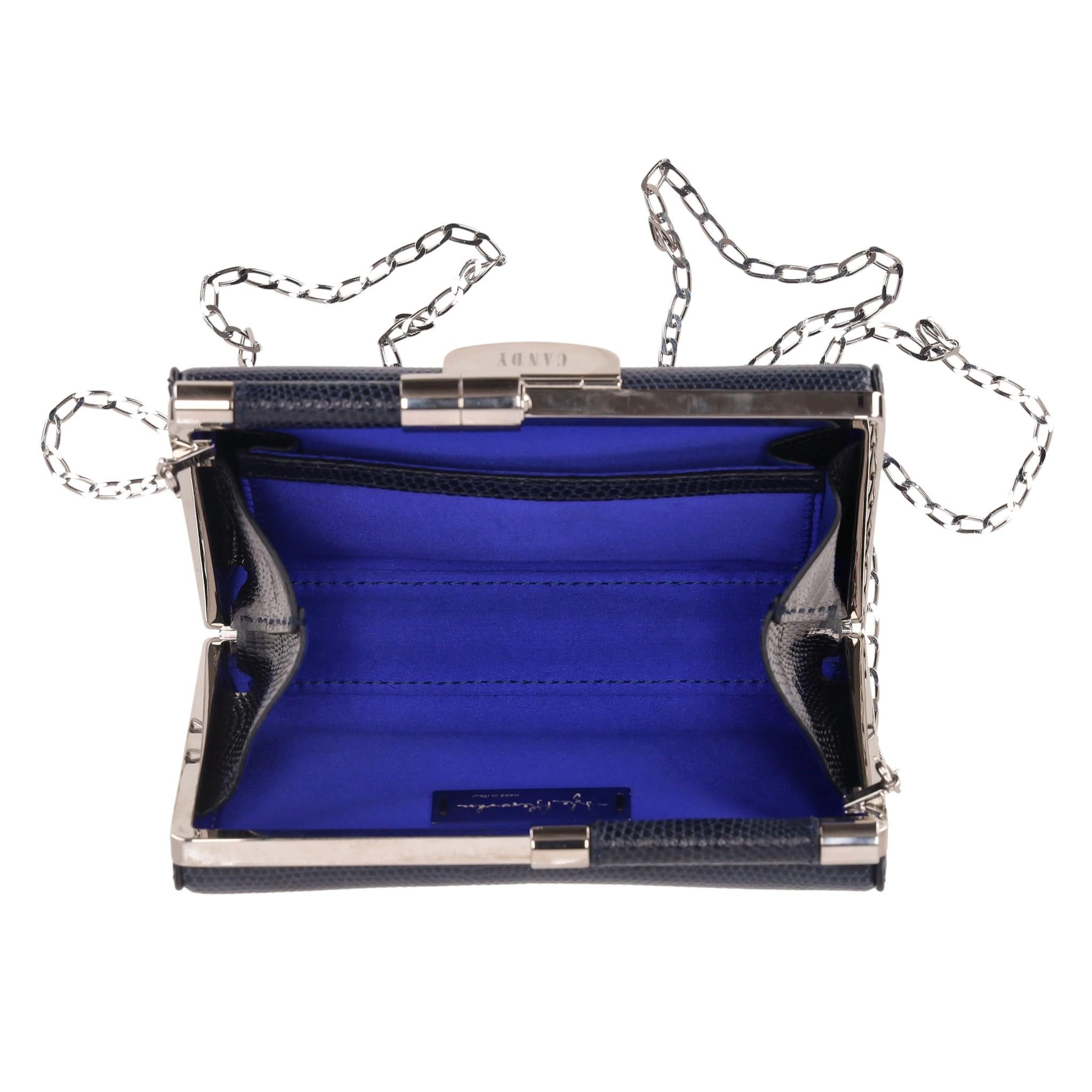 Pochette in pelle di lucertola Tyler Ellis con tracolla a catena in vendita 1