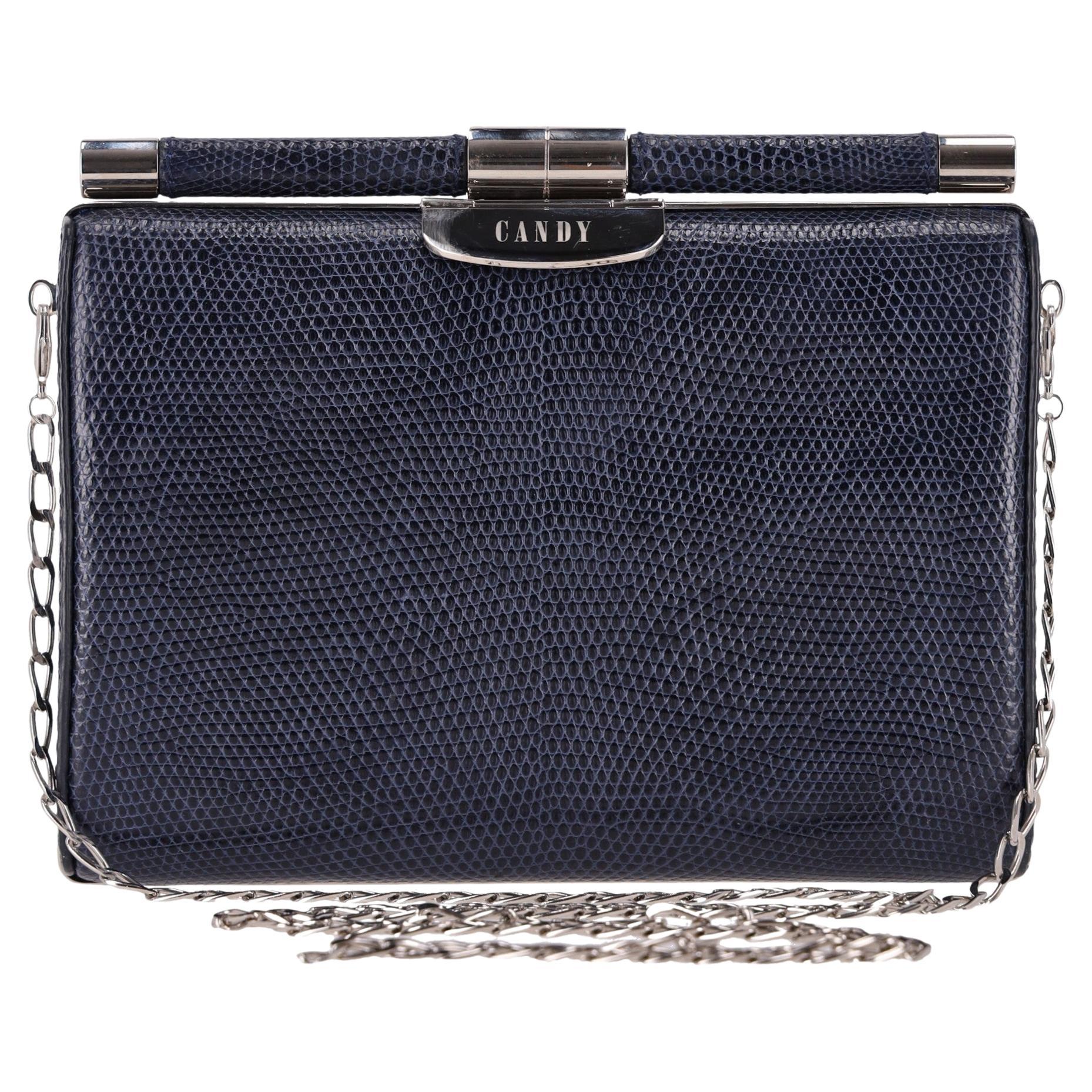 Pochette in pelle di lucertola Tyler Ellis con tracolla a catena in vendita