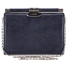 Tyler Ellis Lizard Skin Clutch Bag With Chain Strap