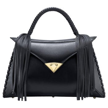 TYLER ELLIS LJ Handbag Black Leather Gold Hardware