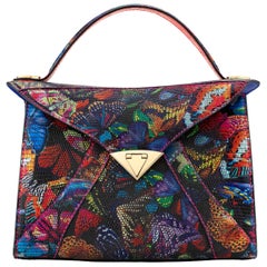 TYLER ELLIS LJ Tote Large Butterfly Lizard Gold Hardware