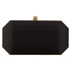 TYLER ELLIS Perry Small Clutch Black Satin Gold Hardware