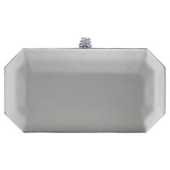 TYLER ELLIS Perry Small Clutch Silver Satin Silver Hardware