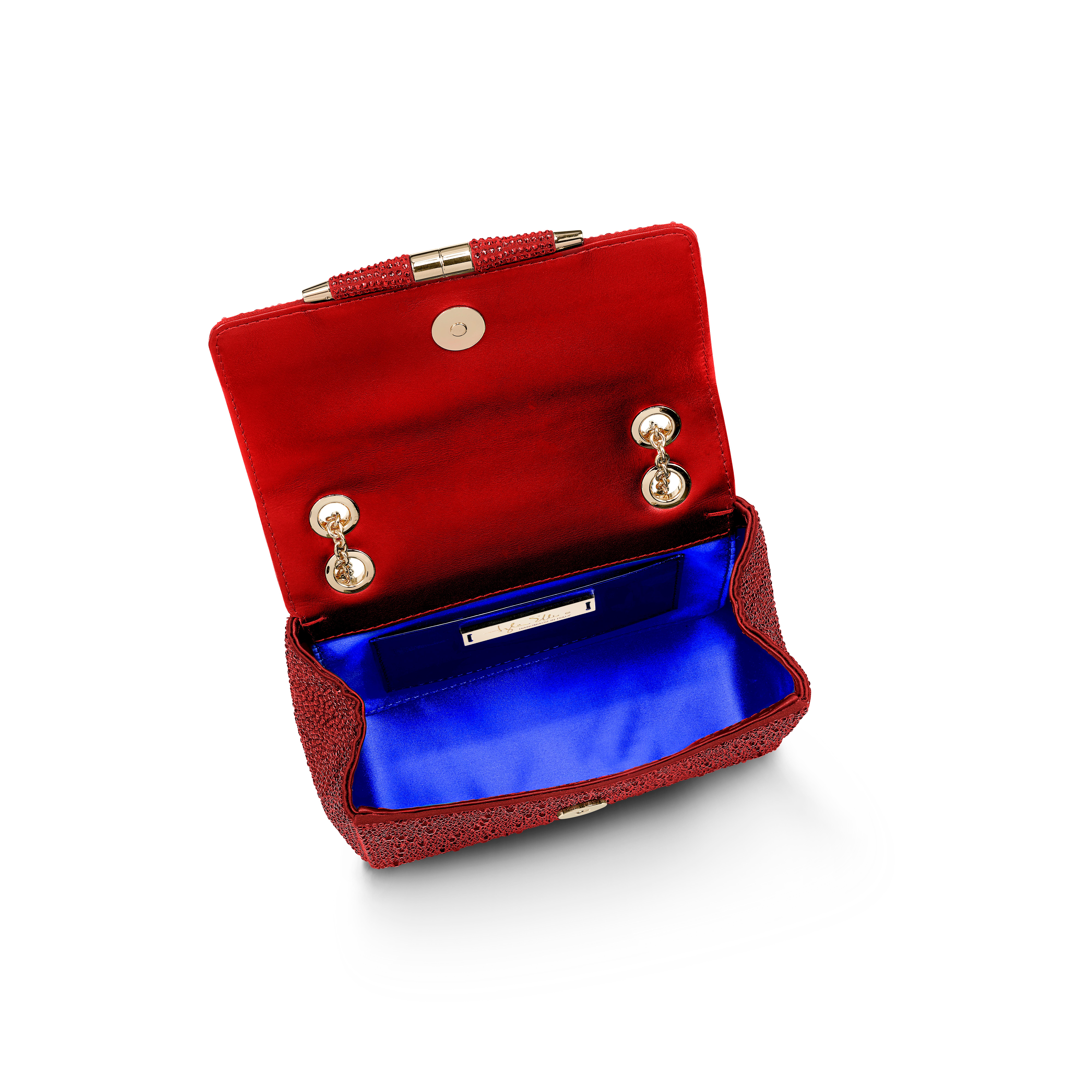 TYLER ELLIS Tiffany Classica Handbag Petite in Red Crystal with Gold Hardware In condizioni Nuovo in vendita a Los Angeles, CA