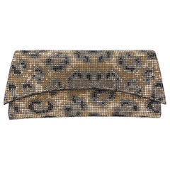 TYLER ELLIS Veronica Clutch Leopard Swarovski Crystal Fine Mesh