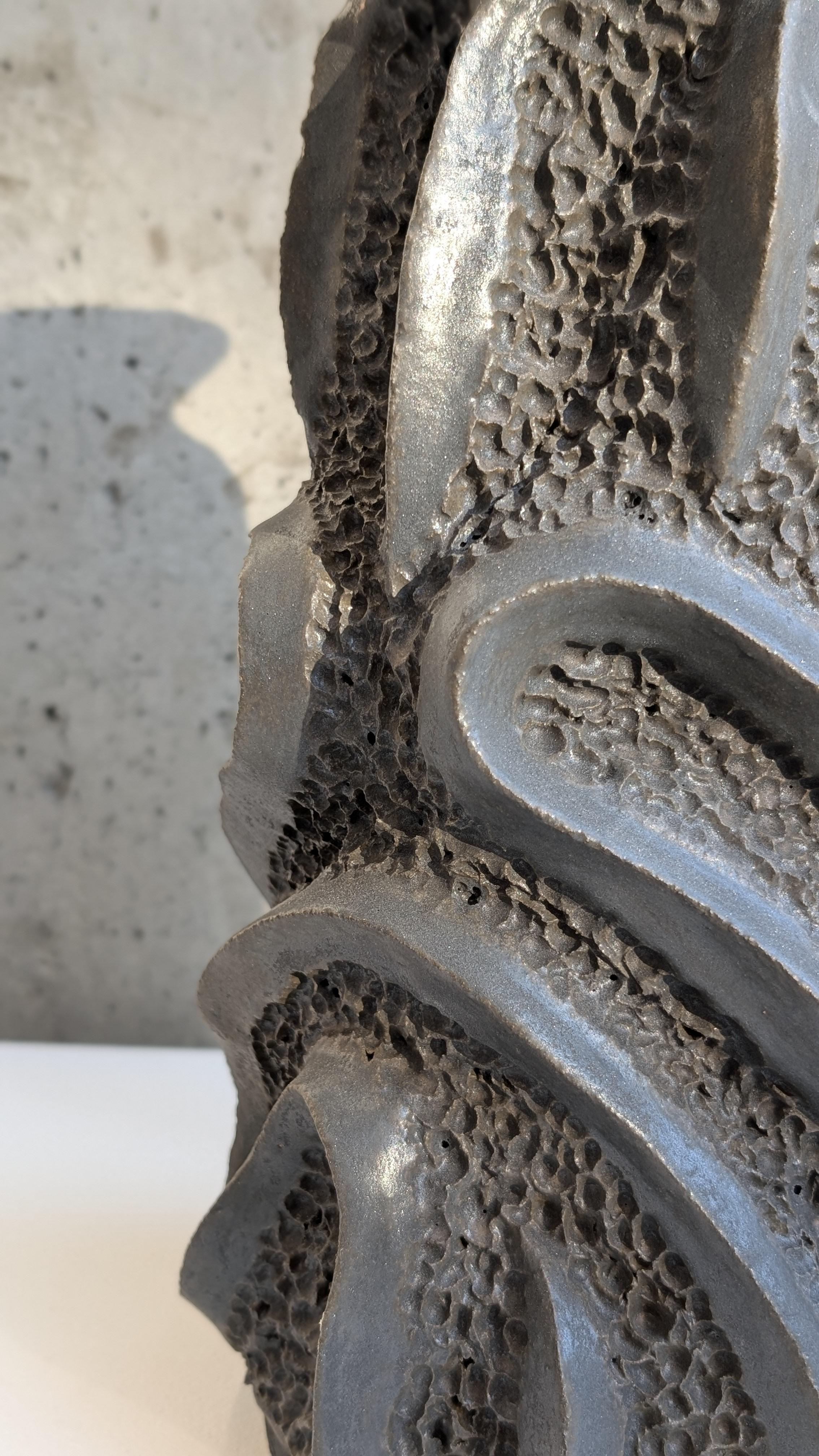 PNW Vessel 158 - Gray Abstract Sculpture by Tyler James Goin