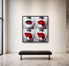 4 lips, PAINT series, 60 x 60 inches (150x150cm) FRAMED by Tyler Shields