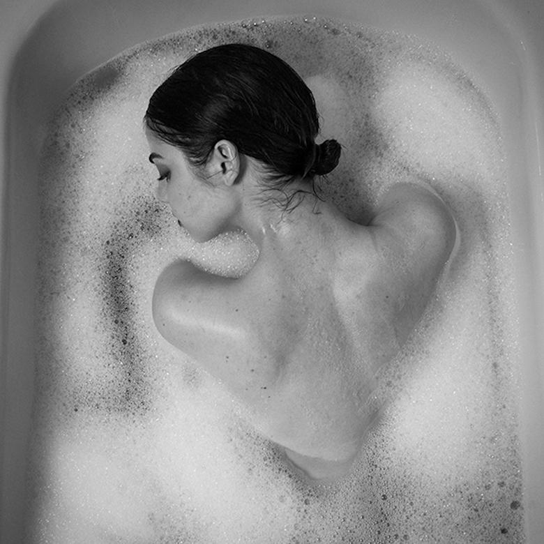 Tyler Shields Black and White Photograph - Bubbles (60" x 60")