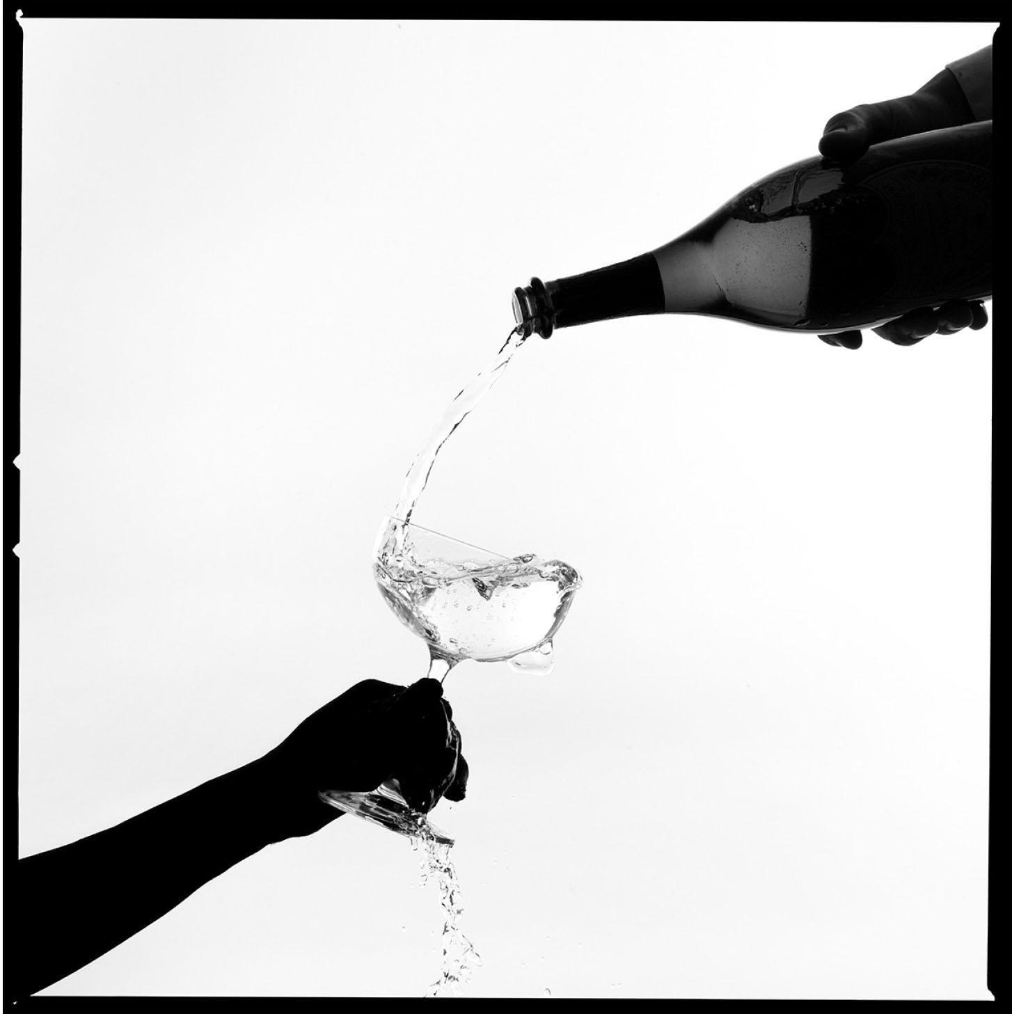 Tyler Shields Black and White Photograph - Champagne Silhouette (30" x 30")
