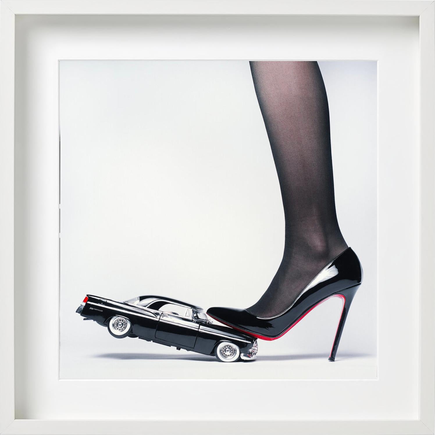 Chrysler Heel - Heel crushing a Car, Fine Art Photography For Sale 7