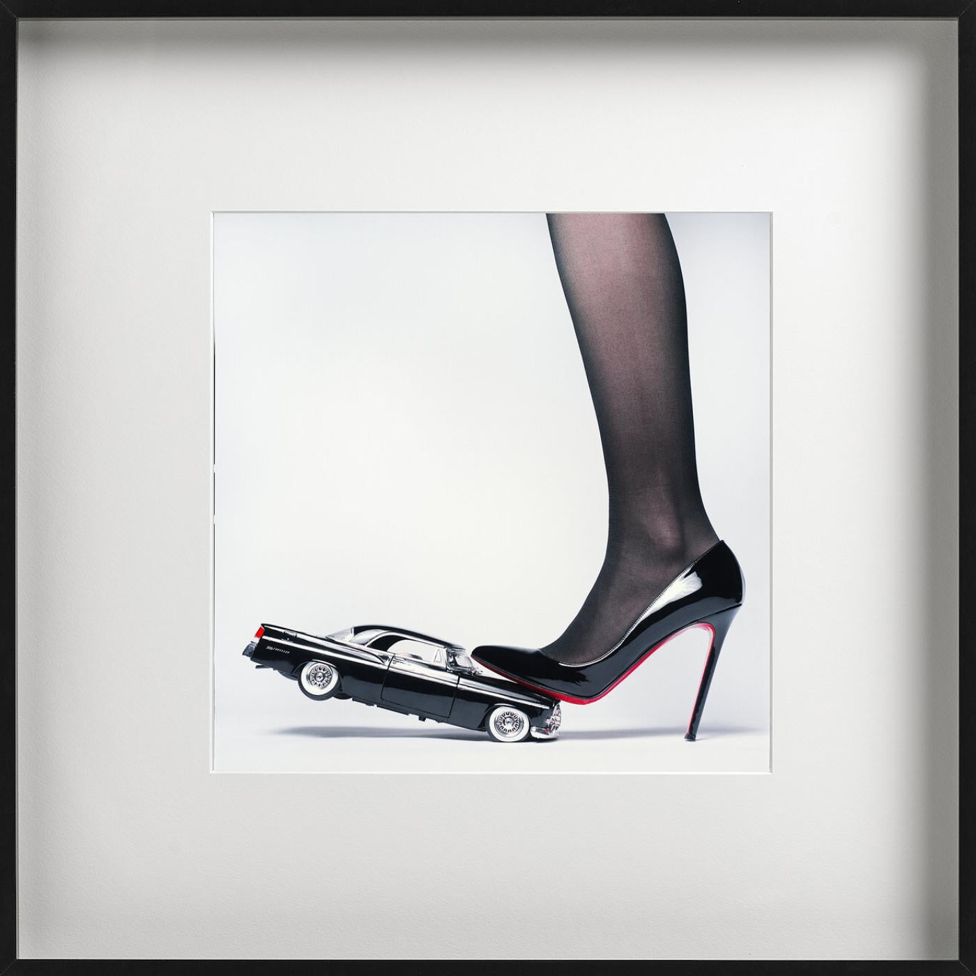 Chrysler Heel - Heel crushing a Car, Fine Art Photography For Sale 4