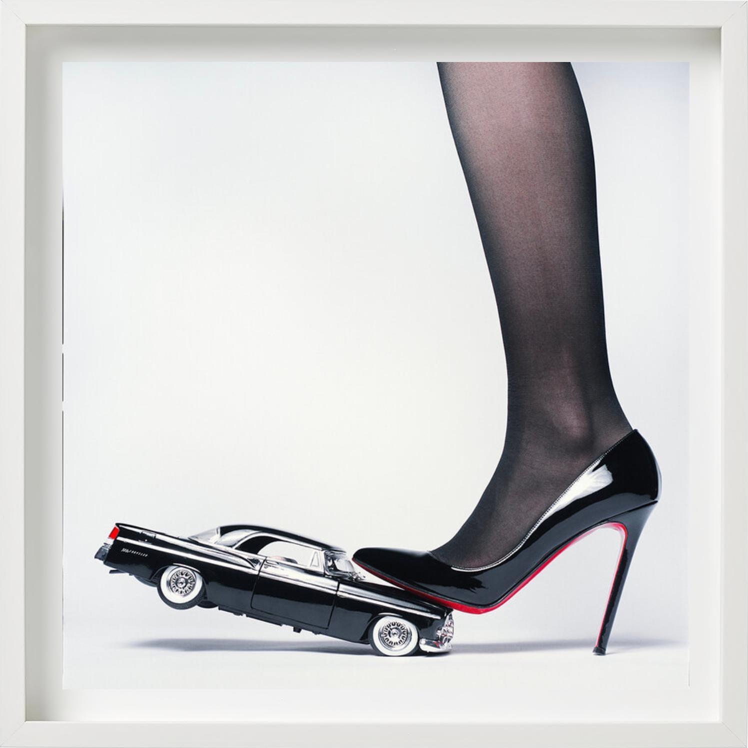 Chrysler Heel - Heel crushing a Car, Fine Art Photography For Sale 5