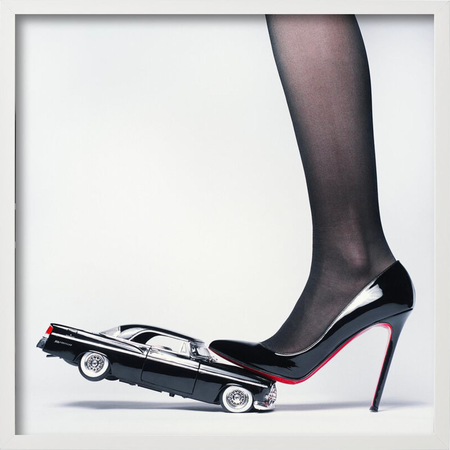 Chrysler Heel - Heel crushing a Car, Fine Art Photography For Sale 6