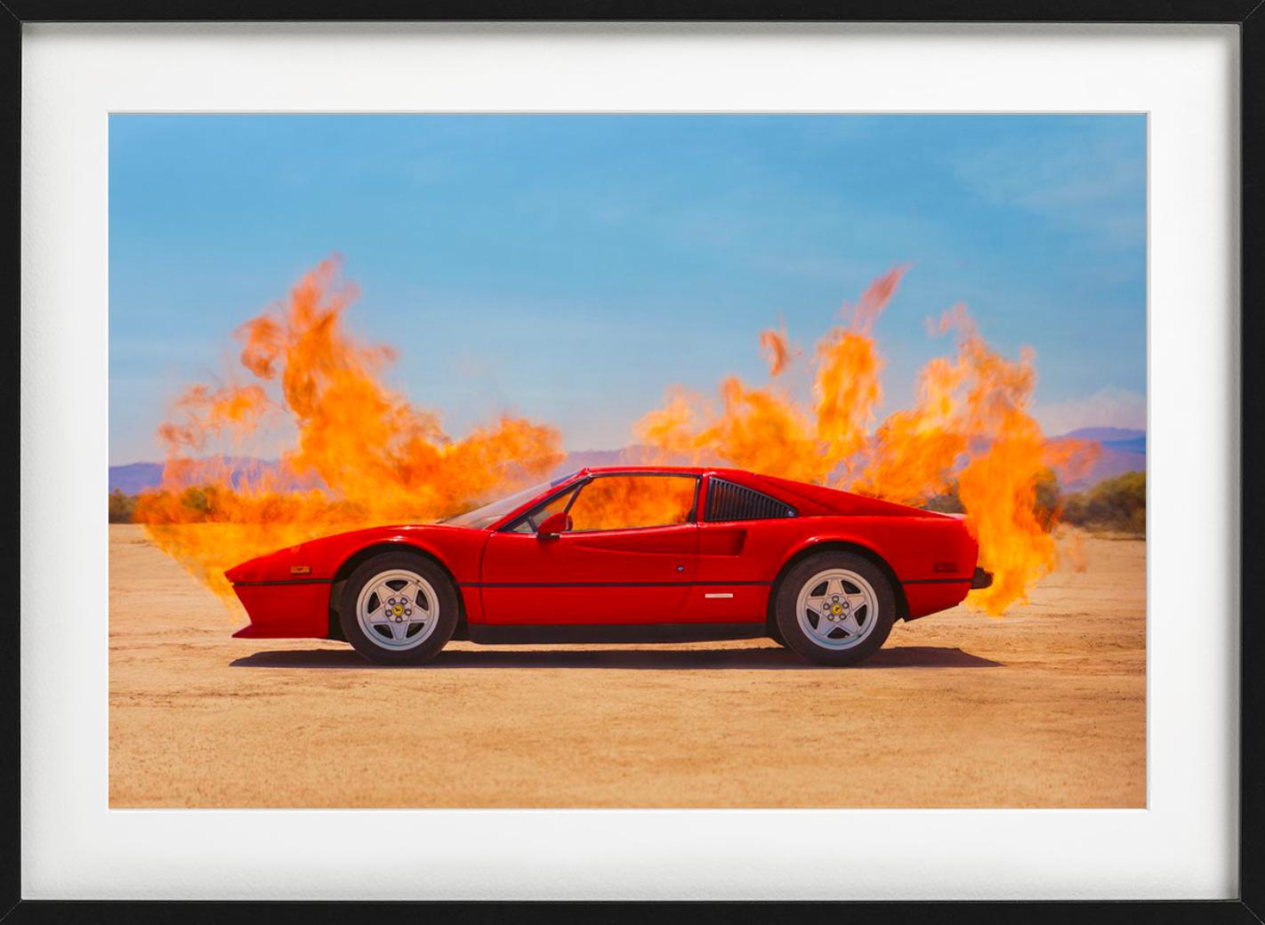 Ferrari in fiamme, Fotografia d'autore, 2022 - Photograph Contemporaneo di Tyler Shields