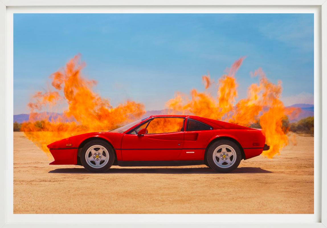 Ferrari in fiamme, Fotografia d'autore, 2022 in vendita 2