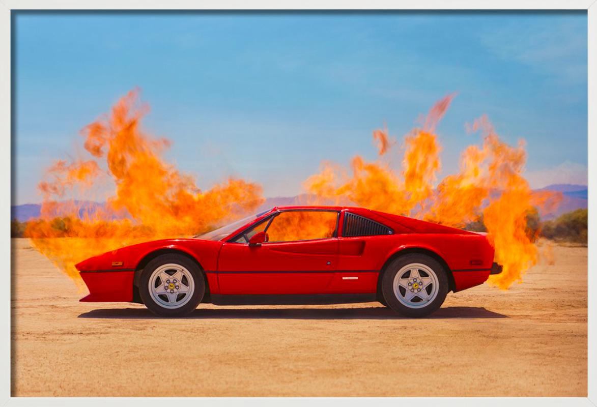Ferrari in fiamme, Fotografia d'autore, 2022 in vendita 3