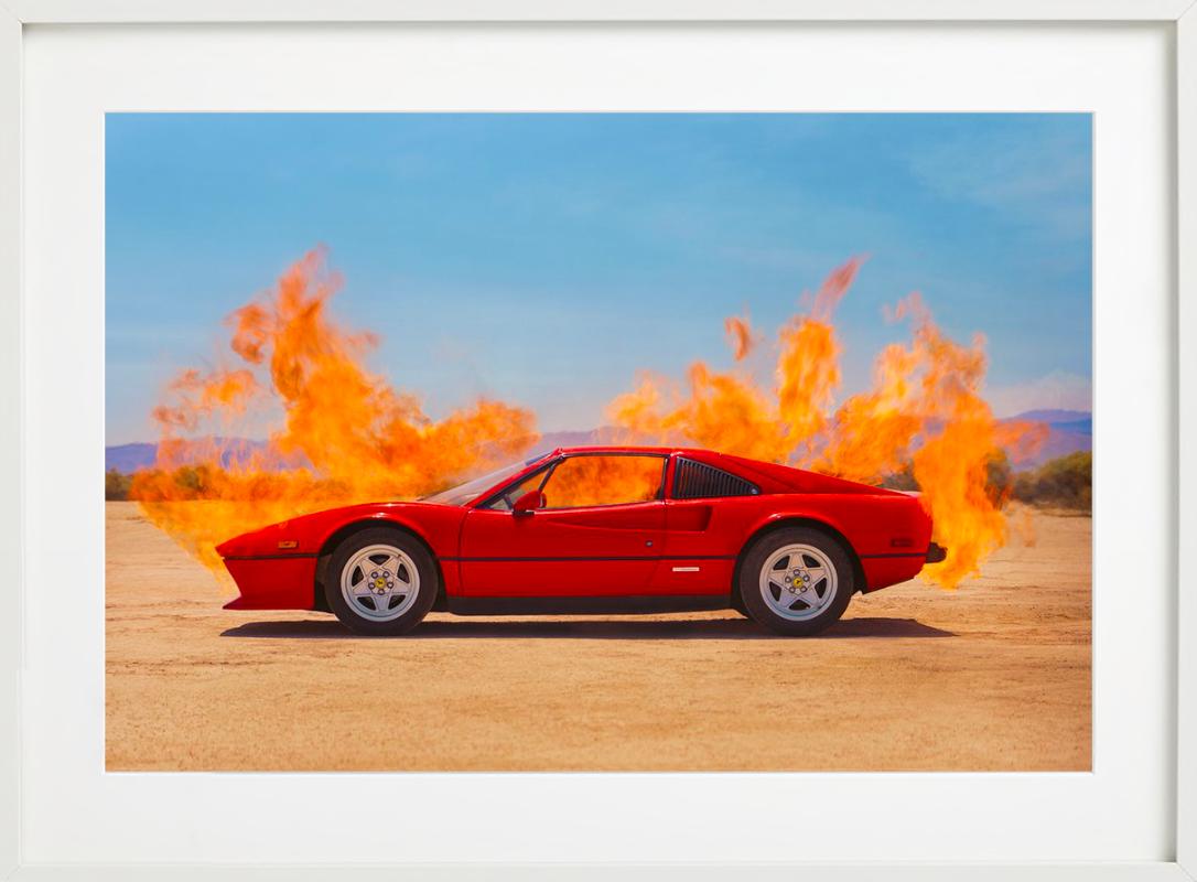 Ferrari in fiamme, Fotografia d'autore, 2022 in vendita 4