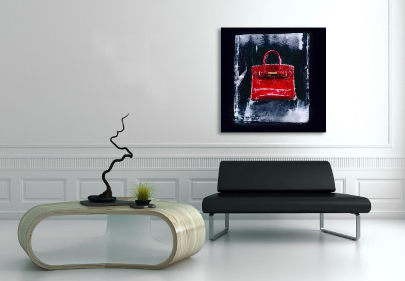 Frozen Luscious Cherry Red Birkin Bag On Ice/ Tyler Shields Cinematic Photograph For Sale 3