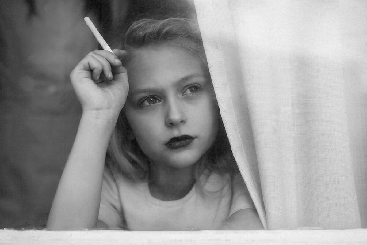 Tyler Shields Portrait Photograph - Girl in the Window (40" x 60")