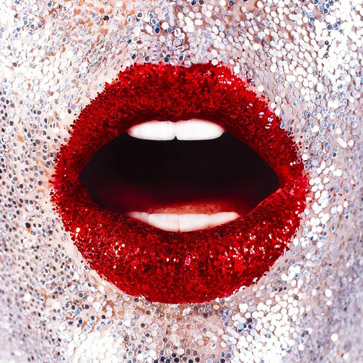 Glitter Lips Chromogenic Print on Kodak Endura, Contemporary, 30x30in