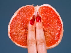 Grapefruit - Cut Fruit and Fingers, Fine Art Photography, 2017
