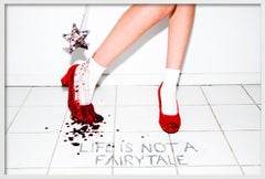 Life is not a Fairytale, red sparkling shoes, Fine Art Photography, 2012