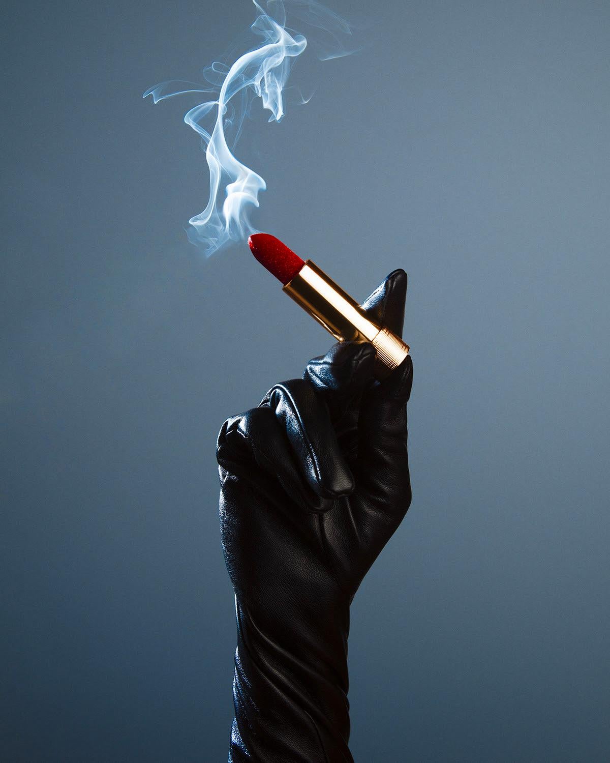 Tyler Shields Still-Life Print - Lipstick Cigarette (84" x 63")