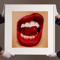 Lipstick in mouth by Tyler Shields (photograph framed)