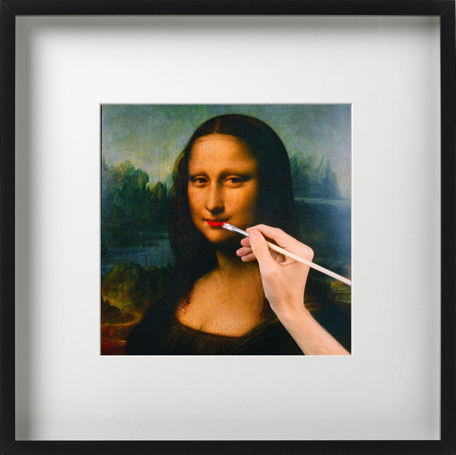 Mona Lisa Make-Up, Mona Lisa mit einem Lichtschein, Kunstfotografie, 2018 im Angebot 3