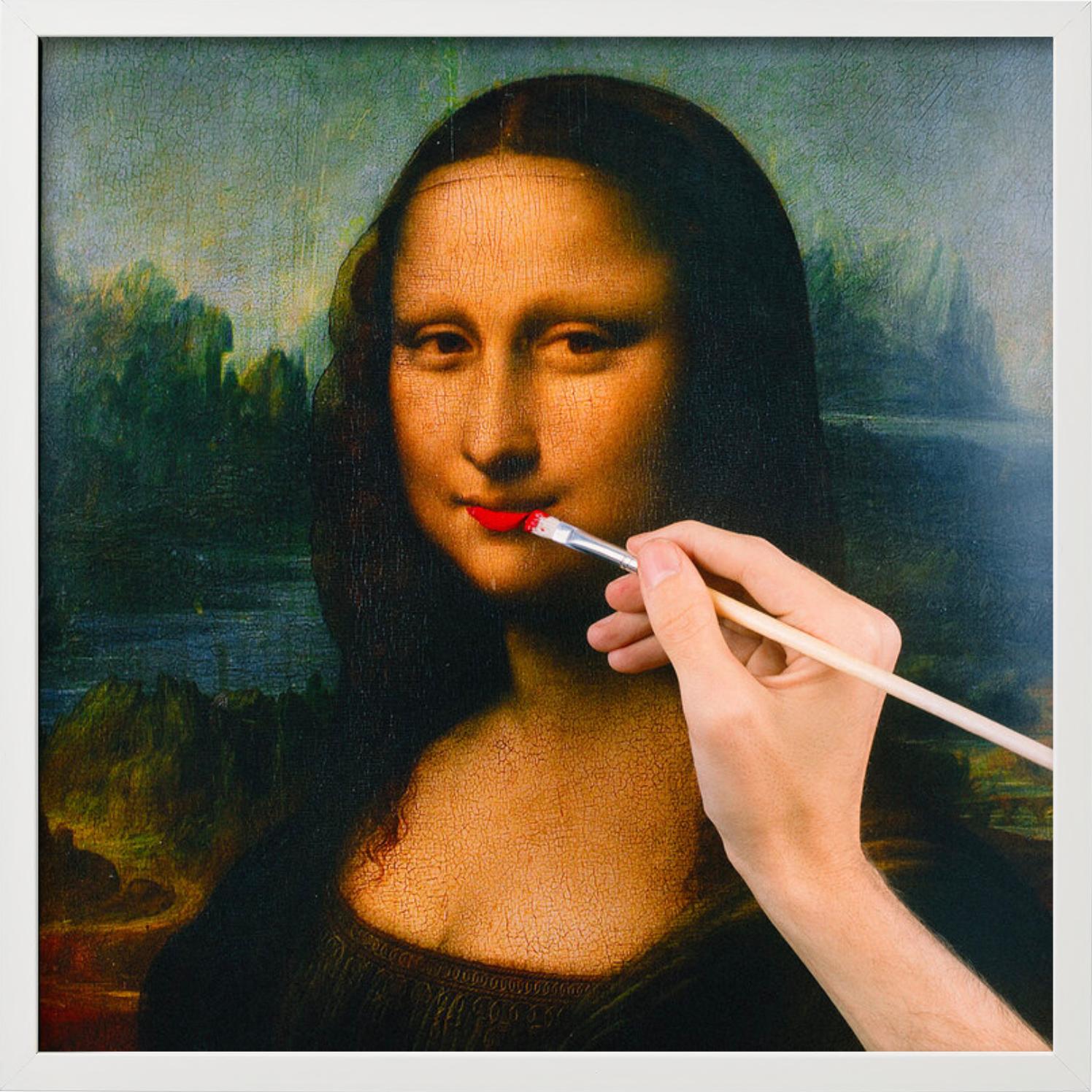 Mona Lisa Make-Up, Mona Lisa mit einem Lichtschein, Kunstfotografie, 2018 im Angebot 4