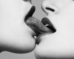 Provocateur I, two people kissing, b/w, Fine Art Photography, 2014