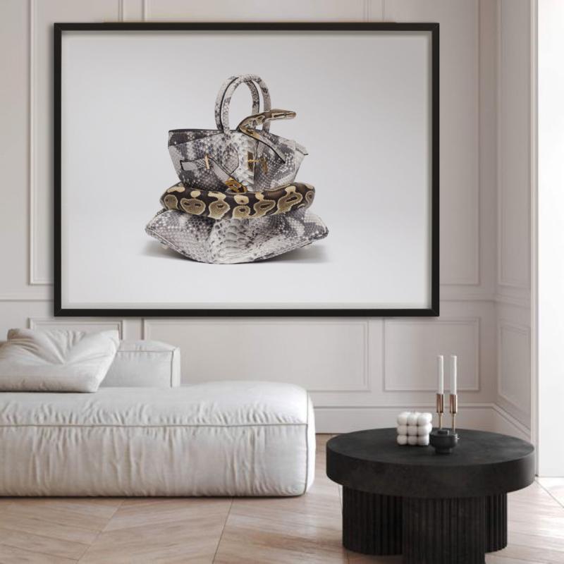 Birkin de pitón, Birkin de piel de serpiente ahogada por pitón, Fotografía artística, 2016 en venta 5