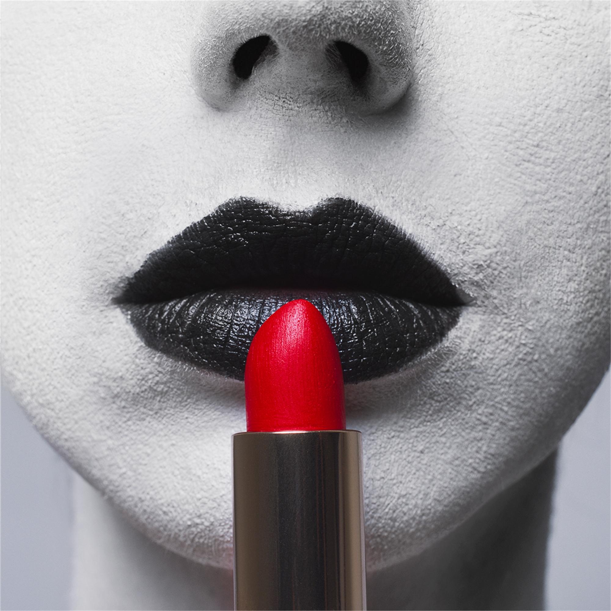 Tyler Shields Color Photograph - Red Lipstick (60" x 60")
