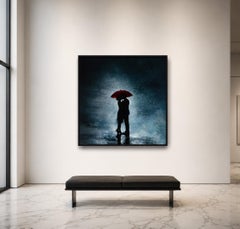 „Red Umbrella“, 60 x 60 Zoll (150 x 150 cm), Fotografie von Tyler Shields, gerahmt