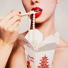 Take out pearls by Tyler Shields (photograph framed)