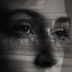 Tyler Shields - Eyes in Paris Double Exposure, Fotografie 2024, gedruckt nach