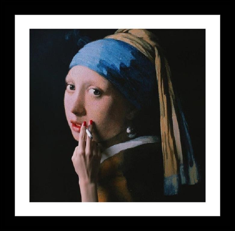 Tyler Shields - Girl With The Pearl Earring, photographie de 2018, imprimée d'après en vente 1