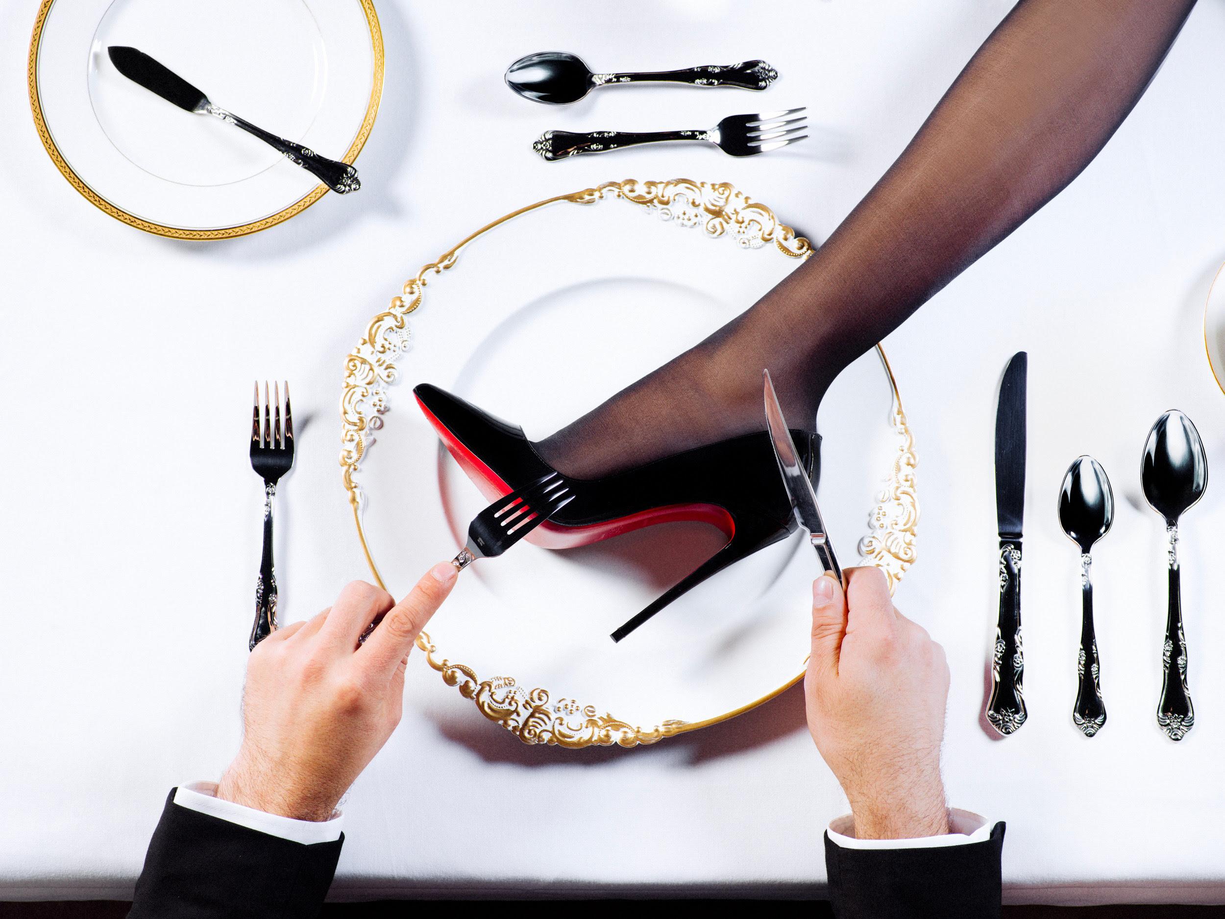 Tyler Shields - High Heel Plate, Photography 2025, Printed After