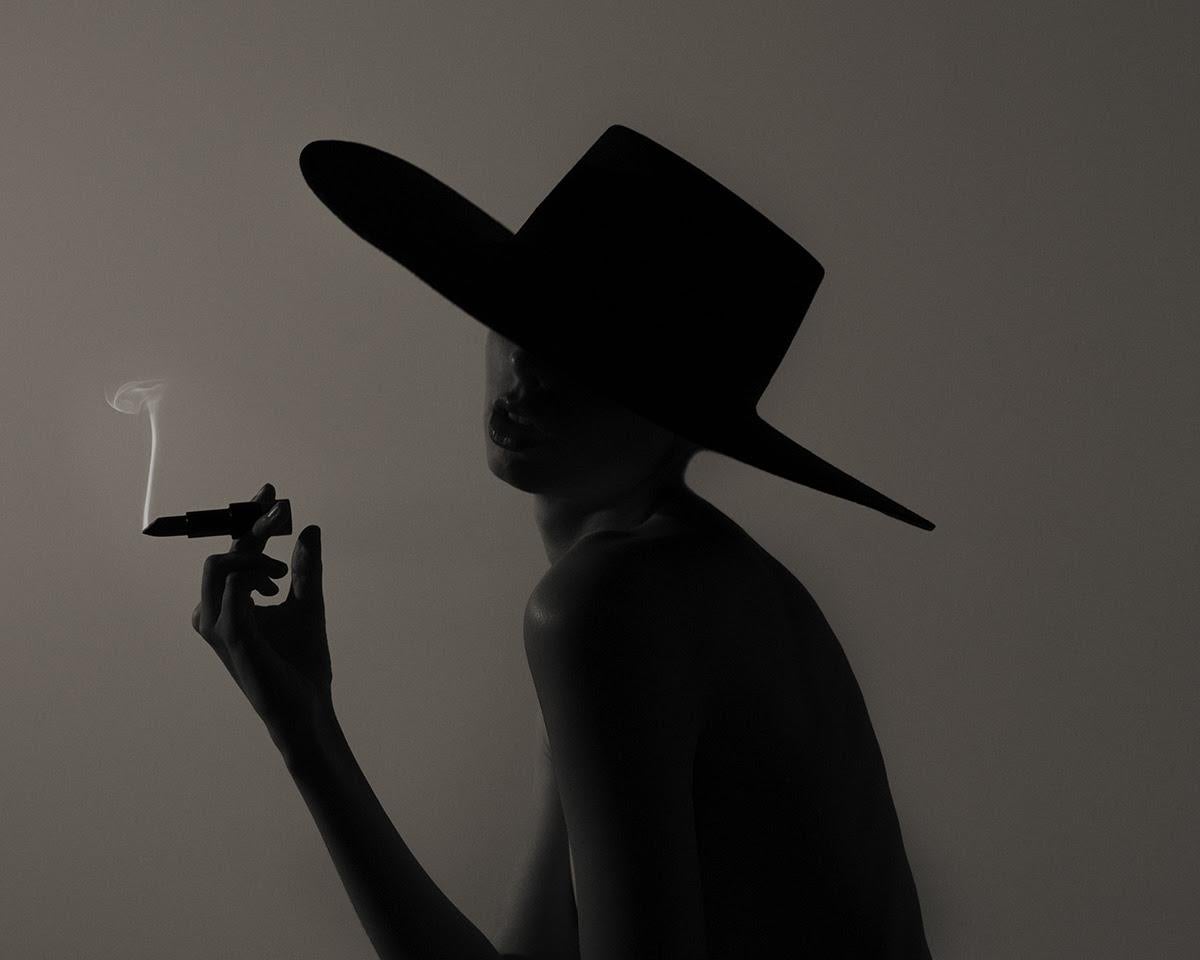 Tyler Shields - Lipstick Cigarette II, Photography 2022