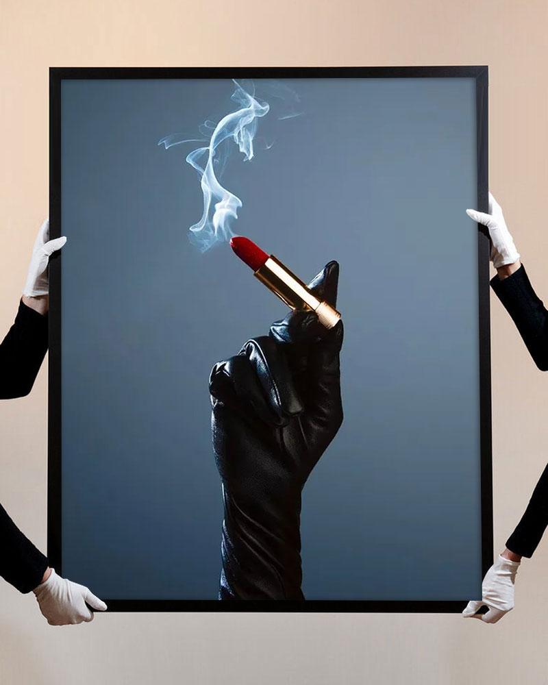 Tyler Shields - Lipstick Cigarette - Signed Photograph For Sale 1
