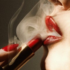 Tyler Shields - Lipstick smoke, Photography 2025, Printed After