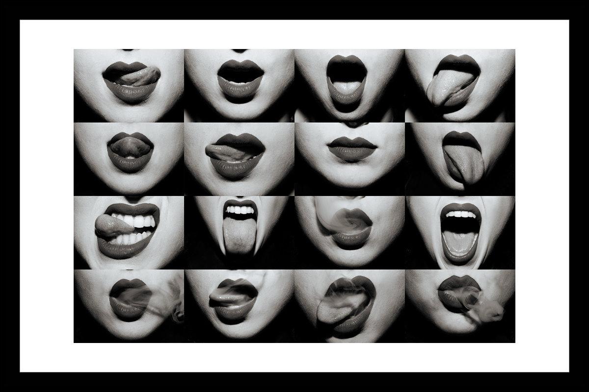 Tyler Shields - Mouths B&W, Photography 2020, Printed After For Sale 1