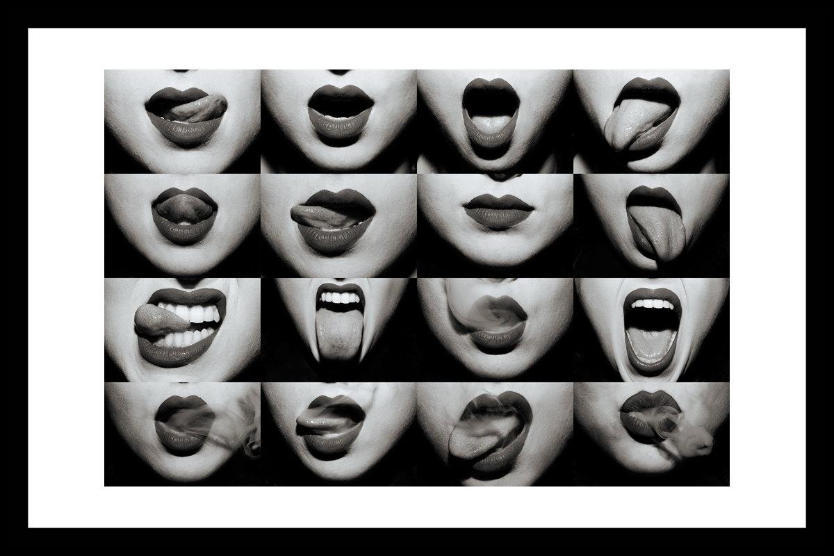 Tyler Shields - Mouths B&W, Fotografie 2020, gedruckt nach 1