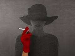 Tyler Shields - La ragazza con il guanto rosso, fotografia 2021, stampa successiva