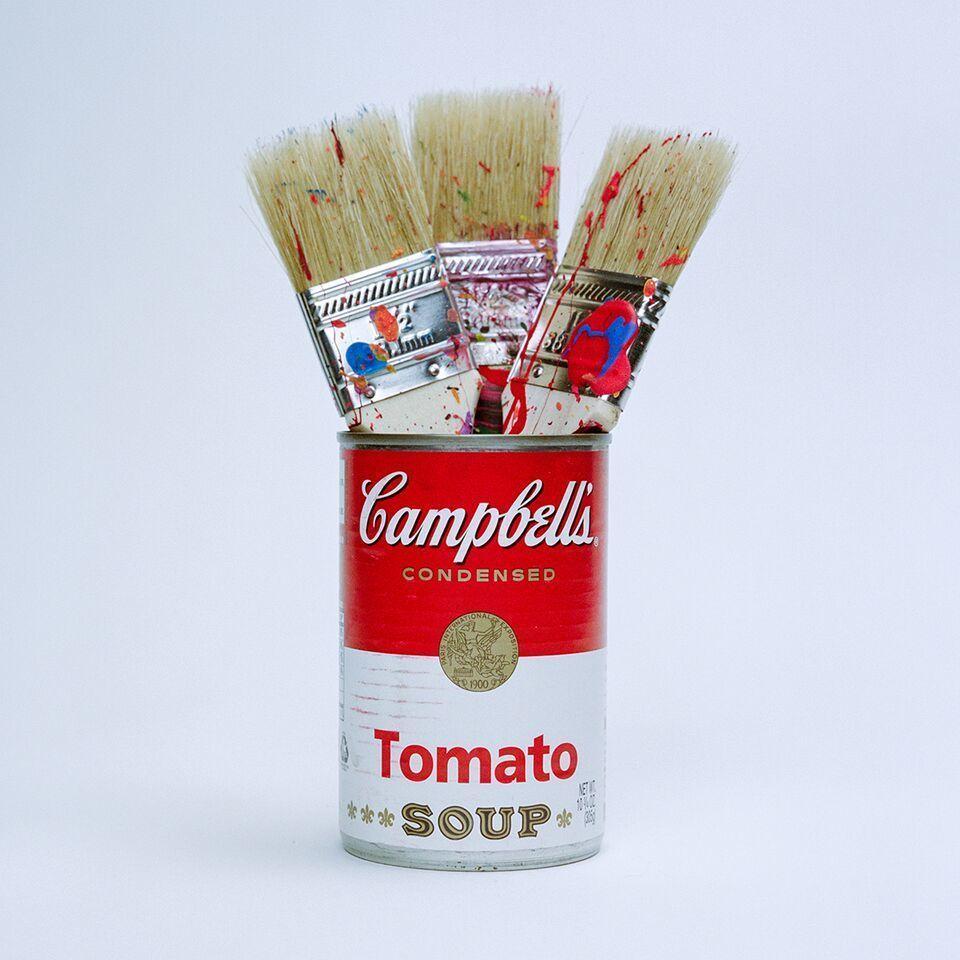 Tyler Shields Still-Life Photograph - Warhol Paint Brushes (70" x 70")